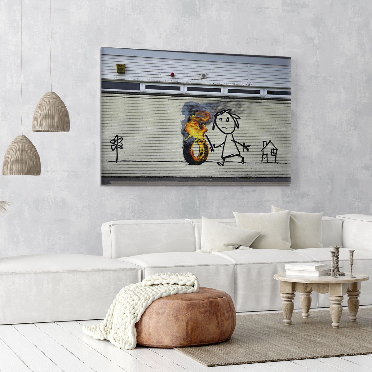 Banksy Burning Tyre Canvas Print or Poster - Canvas Art Rocks - 6