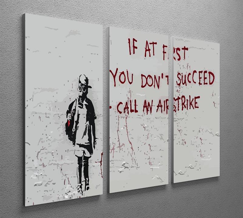 Banksy Call An Airstrike 3 Split Panel Canvas Print - Canvas Art Rocks - 4