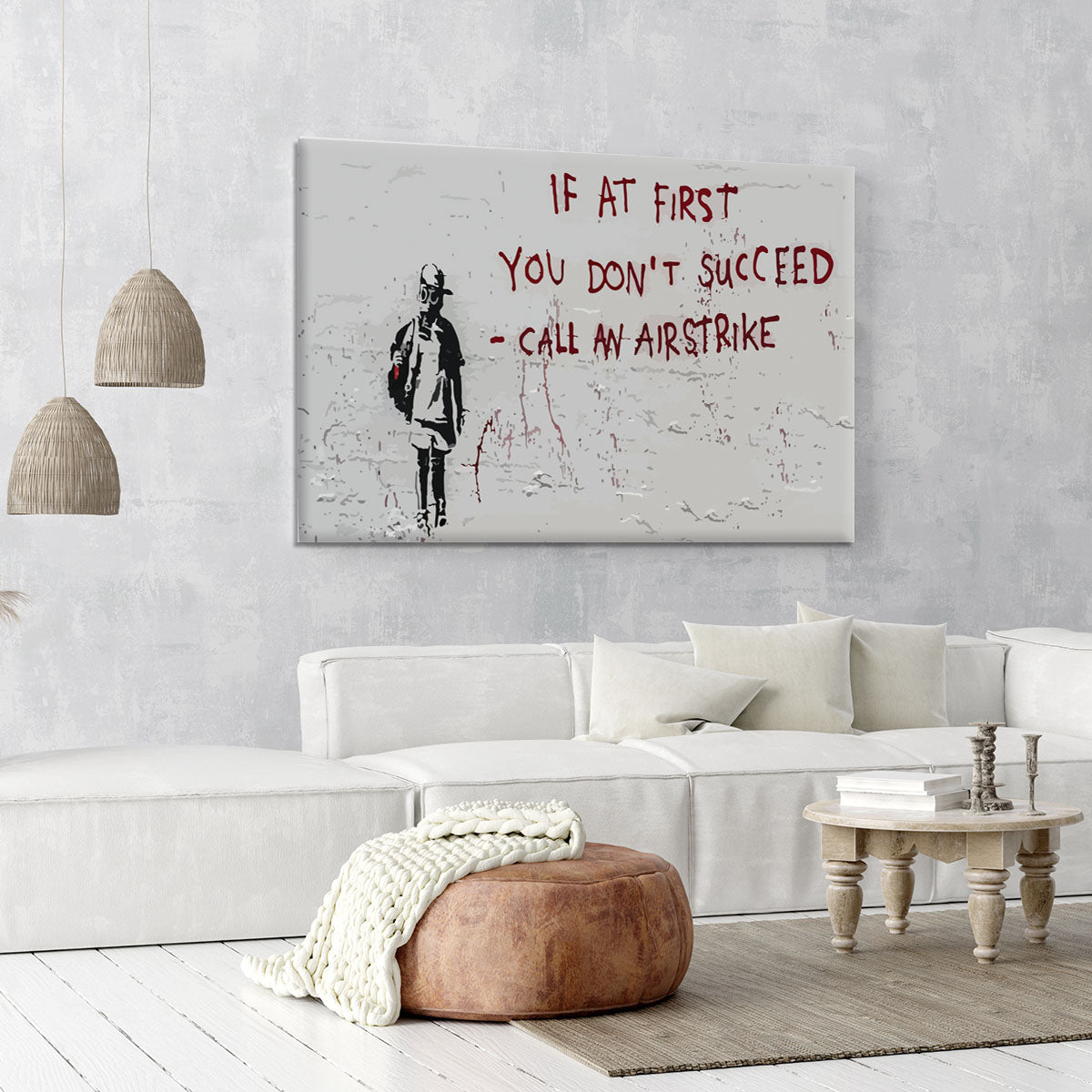 Banksy Call An Airstrike Canvas Print or Poster - Canvas Art Rocks - 6