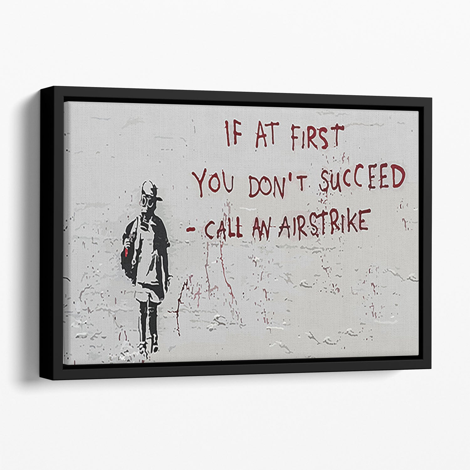 Banksy Call An Airstrike Floating Framed Canvas