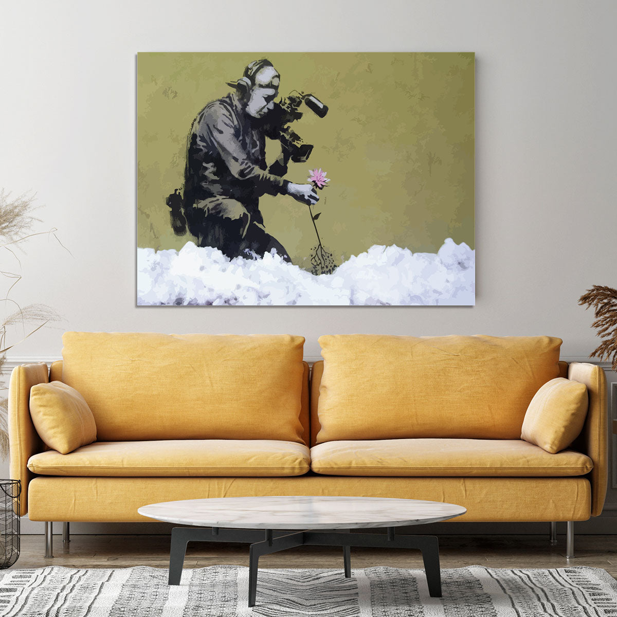Banksy Cameraman and Flower Canvas Print or Poster - Canvas Art Rocks - 4