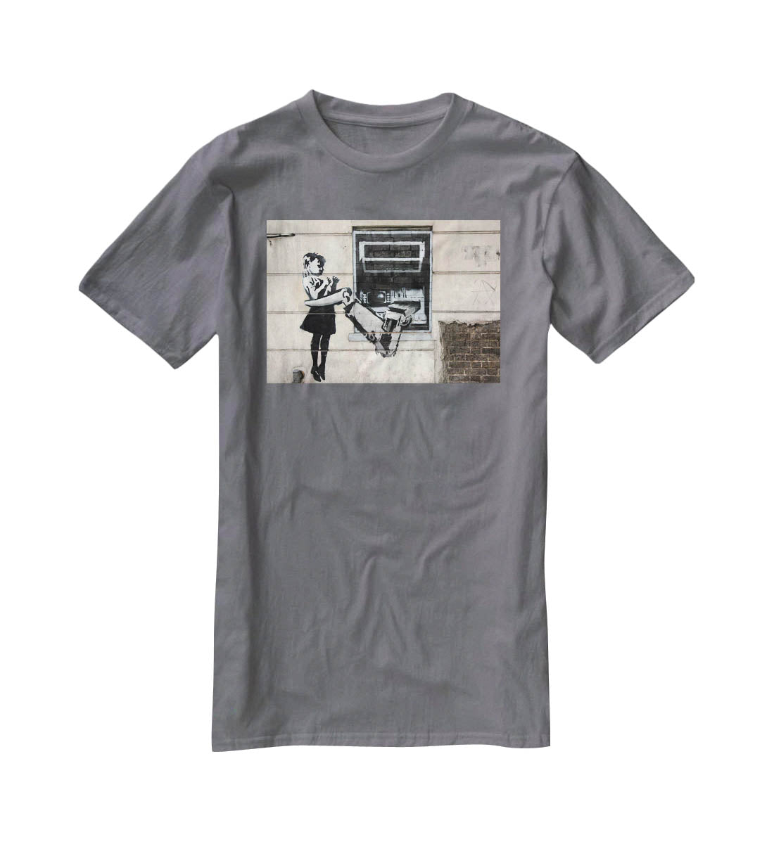 Banksy Cash Machine Girl T-Shirt - Canvas Art Rocks - 3