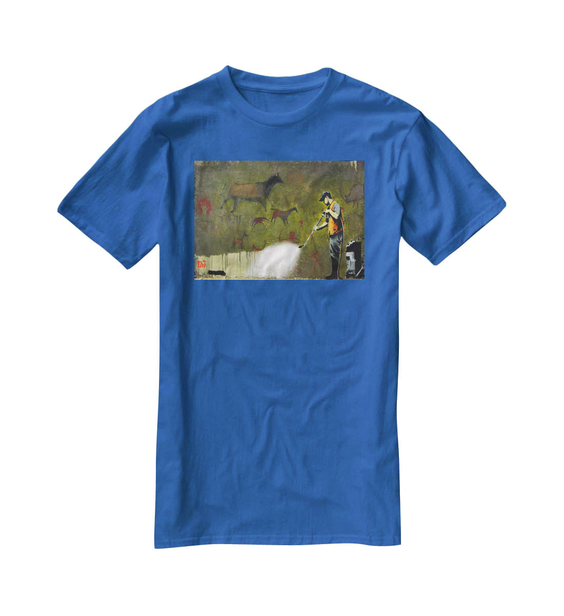 Banksy Cave Graffiti Removal T-Shirt - Canvas Art Rocks - 2