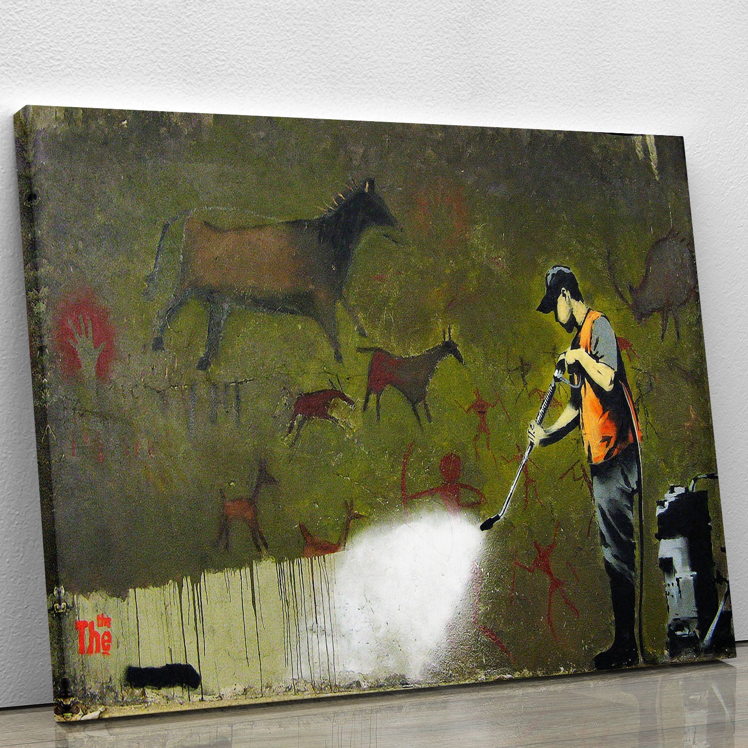 Banksy Cave Graffiti Removal Canvas Print or Poster - Canvas Art Rocks - 1