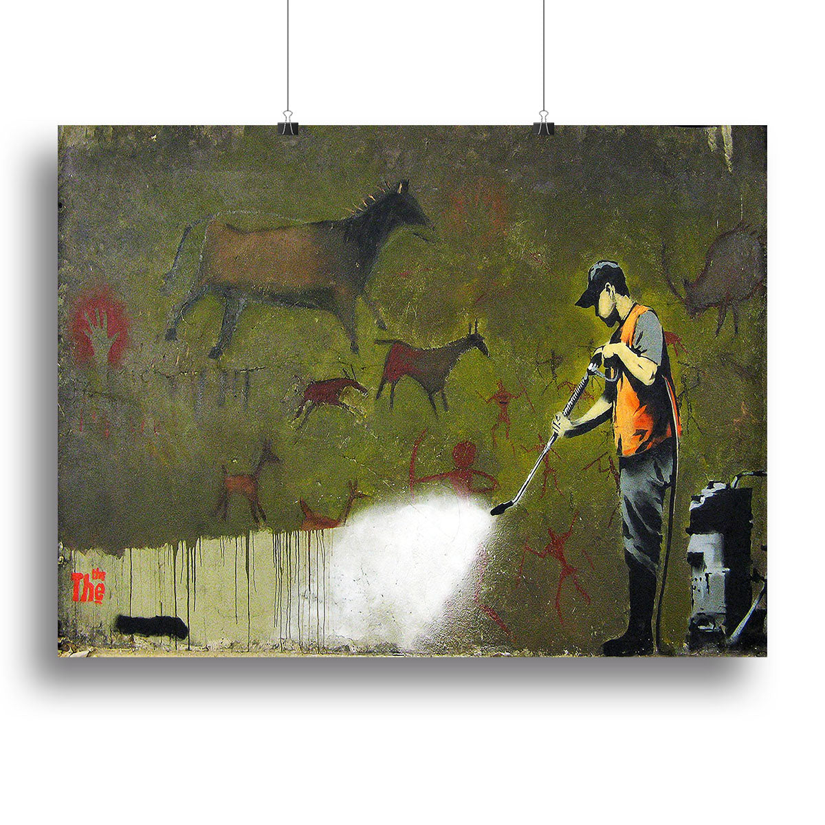 Banksy Cave Graffiti Removal Canvas Print or Poster - Canvas Art Rocks - 2