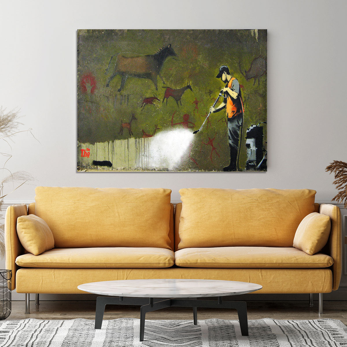 Banksy Cave Graffiti Removal Canvas Print or Poster - Canvas Art Rocks - 4
