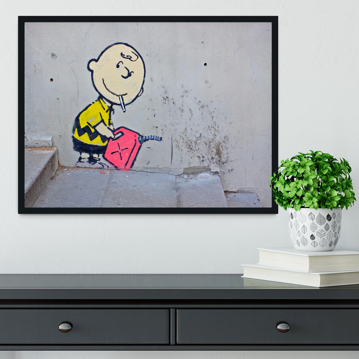 Banksy Charlie Brown - Naughty Boy Framed Print