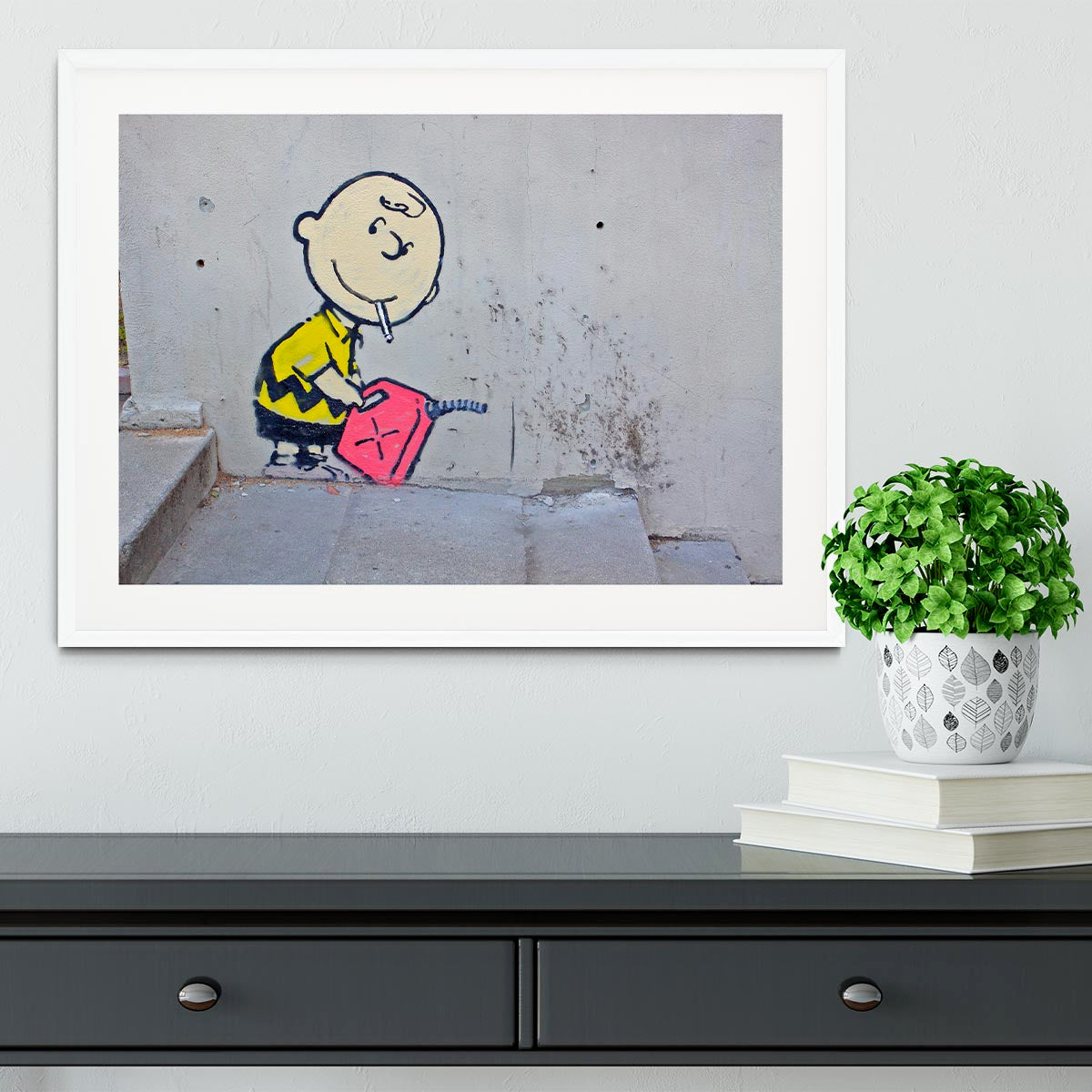 Banksy Charlie Brown - Naughty Boy Framed Print