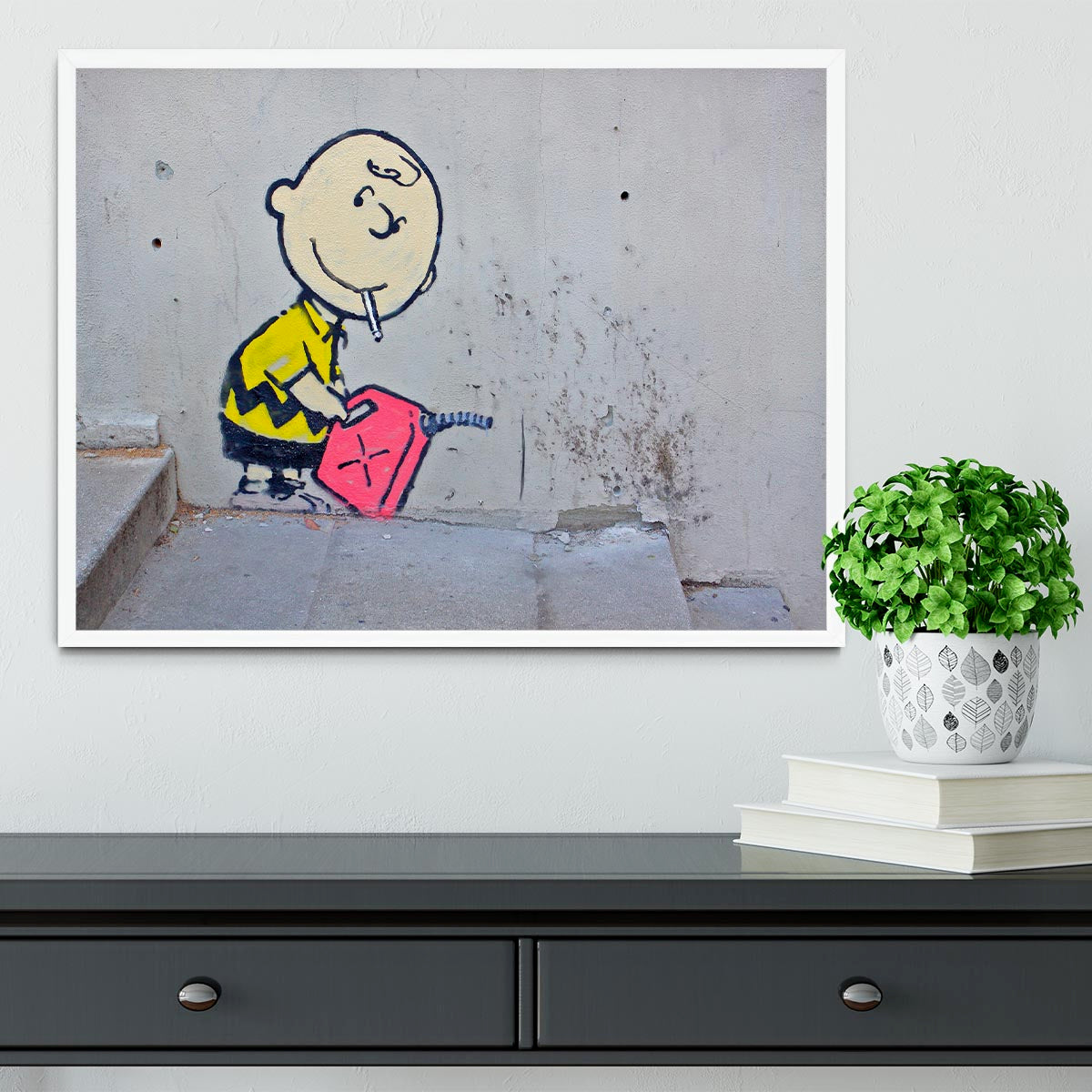 Banksy Charlie Brown - Naughty Boy Framed Print