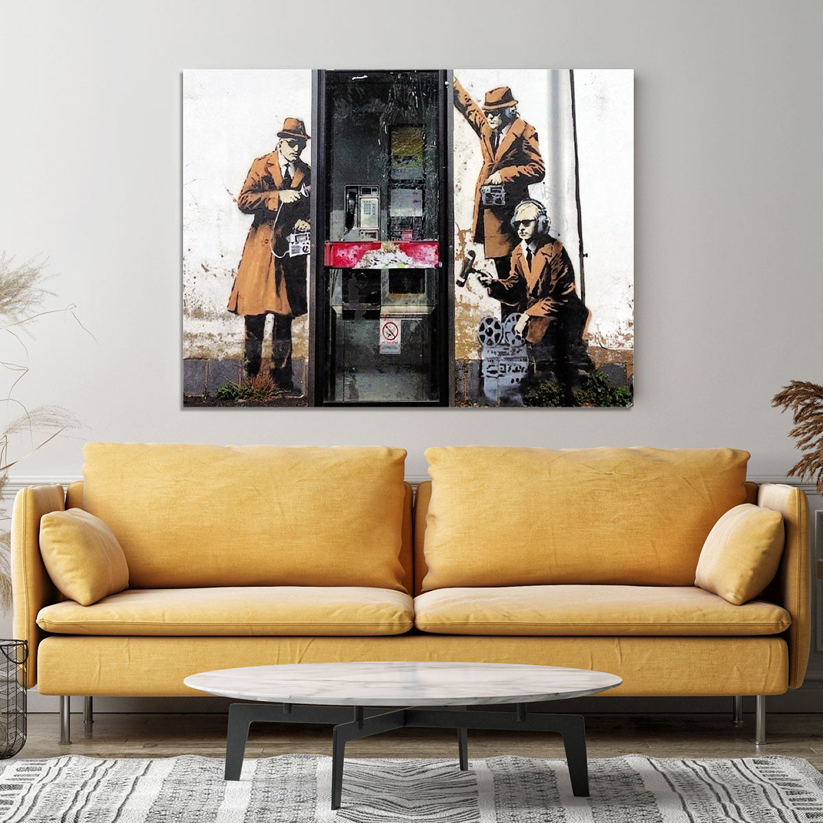 Banksy Cheltenham Telephone Box Spies Canvas Print or Poster - Canvas Art Rocks - 4