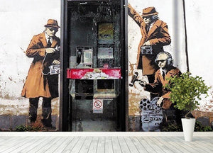 Banksy Cheltenham Telephone Box Spies Wall Mural Wallpaper - Canvas Art Rocks - 4