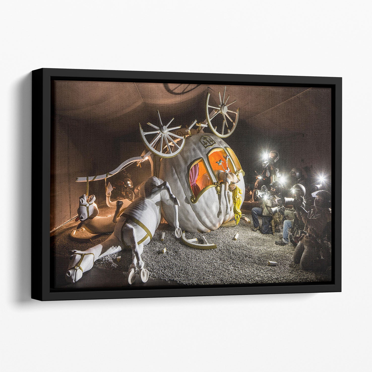 Banksy Cinderella Carriage Floating Framed Canvas