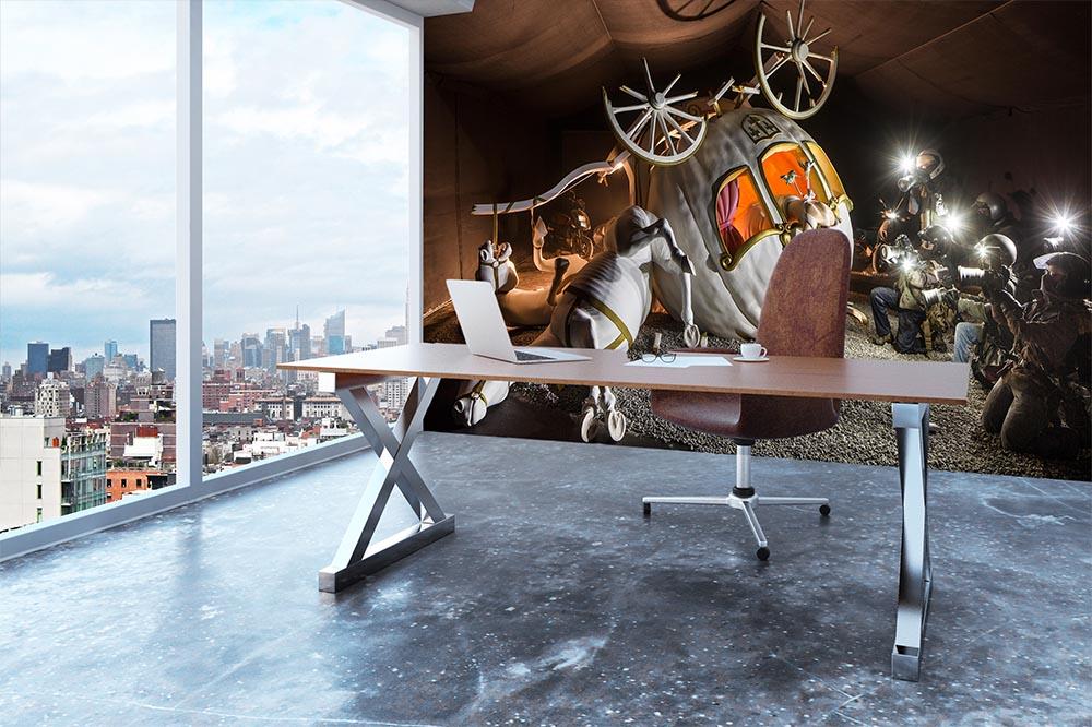 Banksy Cinderella Carriage Wall Mural Wallpaper - Canvas Art Rocks - 3