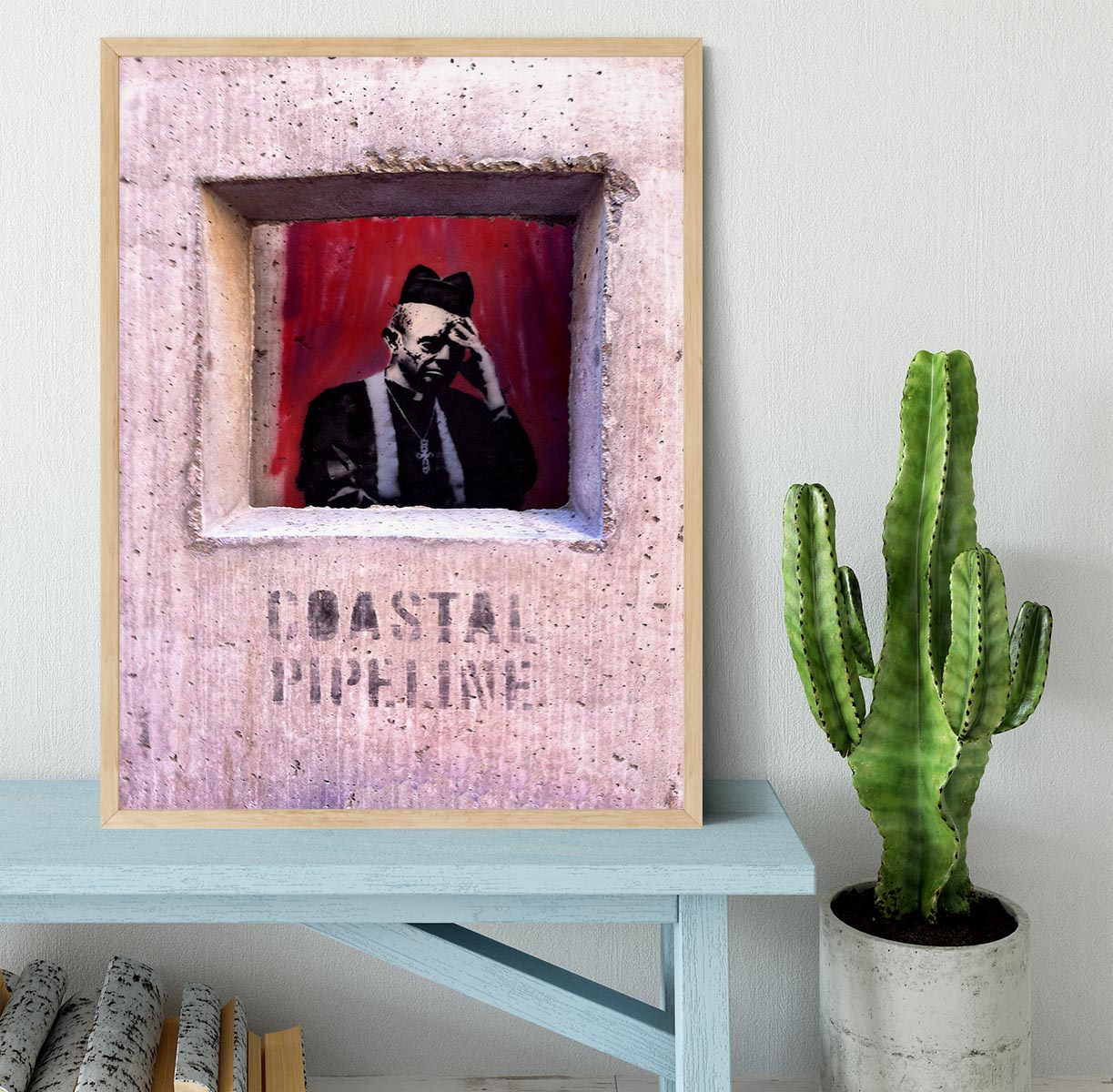 Banksy Concrete Confessional Framed Print - Canvas Art Rocks - 4