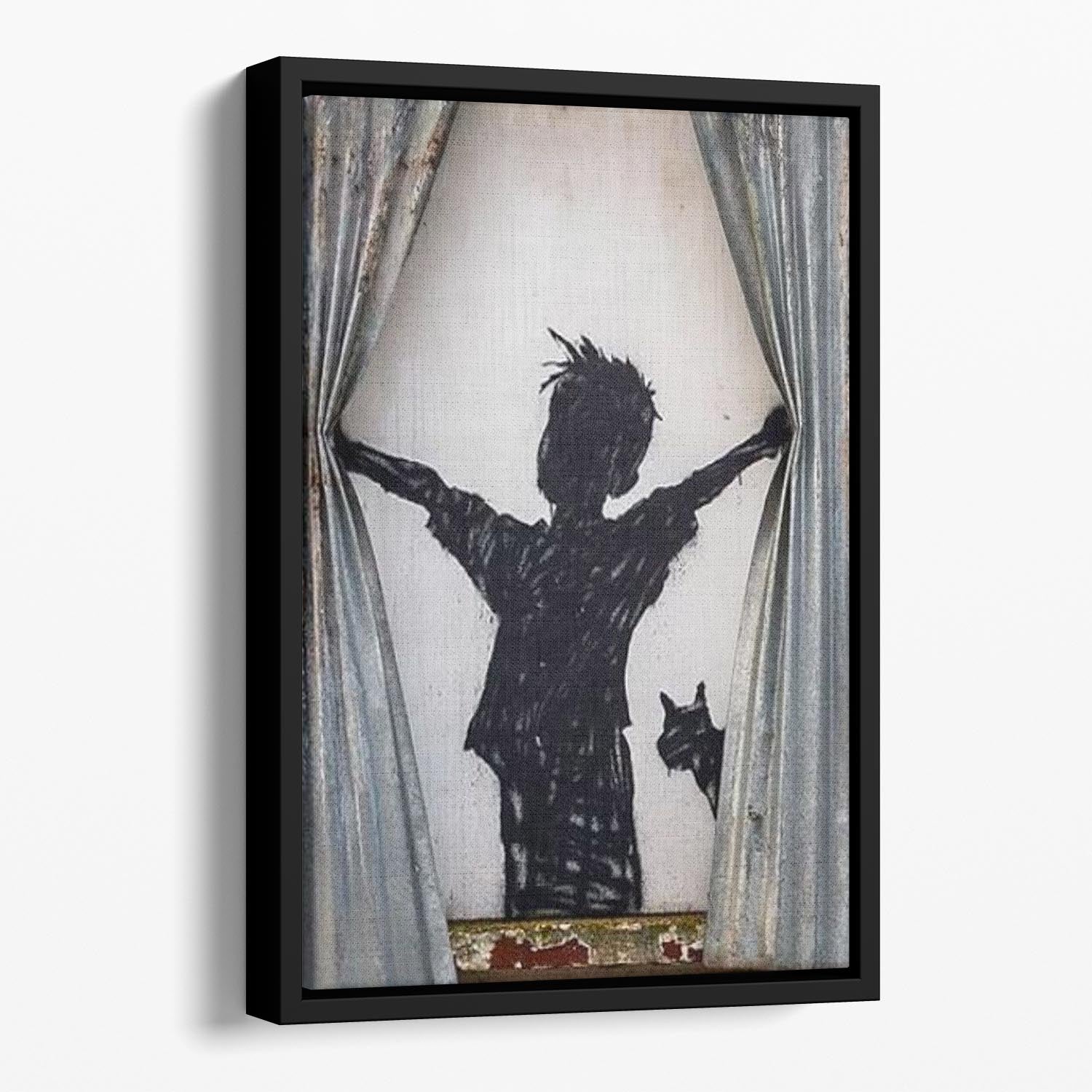 Banksy Derelict Farmhouse Floating Framed Canvas - Canvas Art Rocks - 1