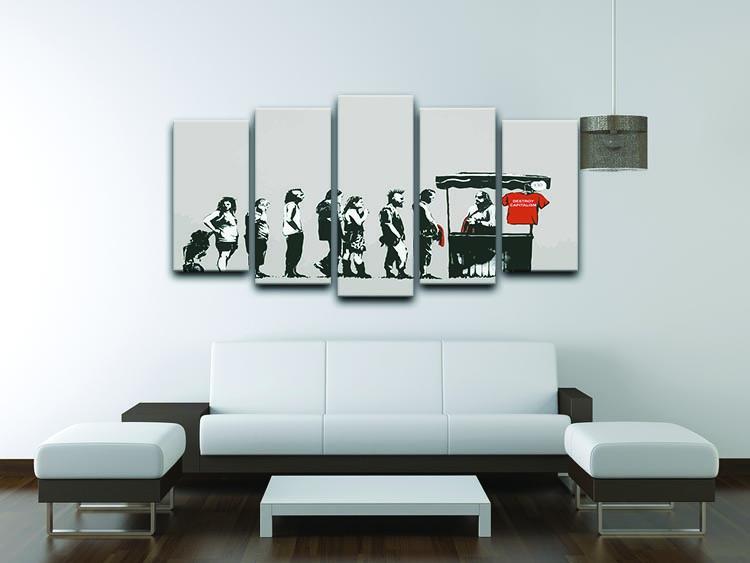 Banksy Destroy Capitalism 5 Split Panel Canvas - Canvas Art Rocks - 3