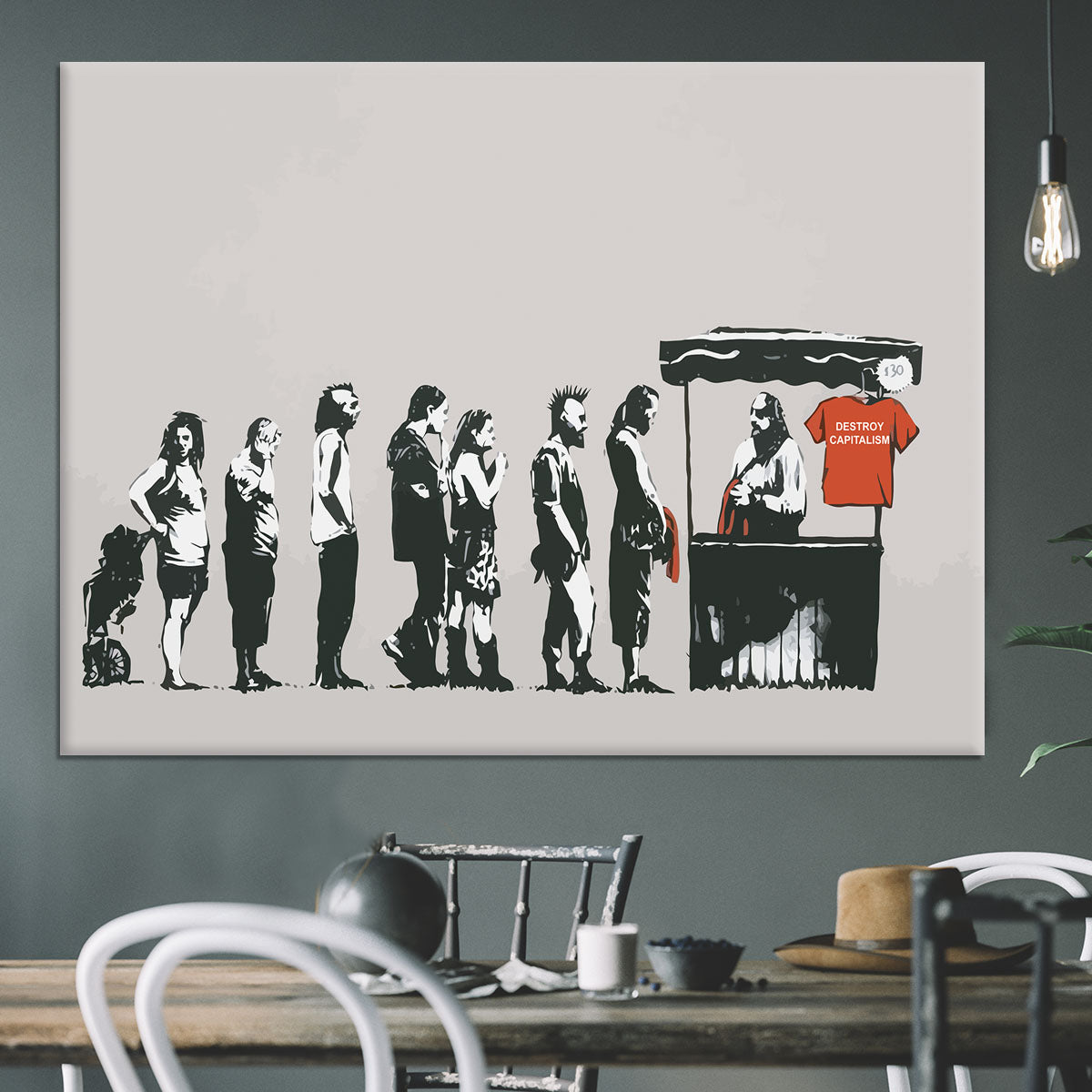 Banksy Destroy Capitalism Canvas Print or Poster - Canvas Art Rocks - 3