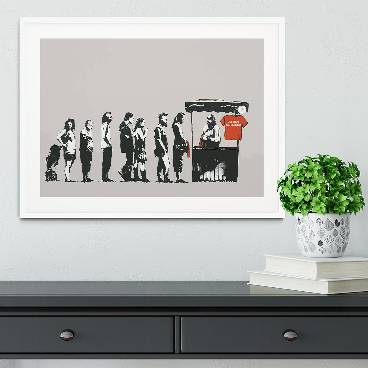 Banksy Destroy Capitalism Framed Print - Canvas Art Rocks - 5