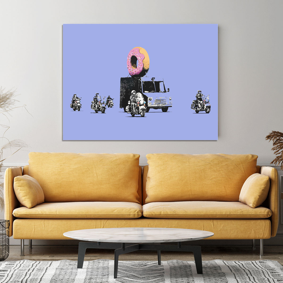 Banksy Doughnut Police Blue Canvas Print or Poster - Canvas Art Rocks - 4