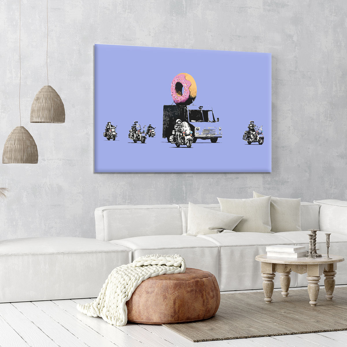 Banksy Doughnut Police Blue Canvas Print or Poster - Canvas Art Rocks - 6