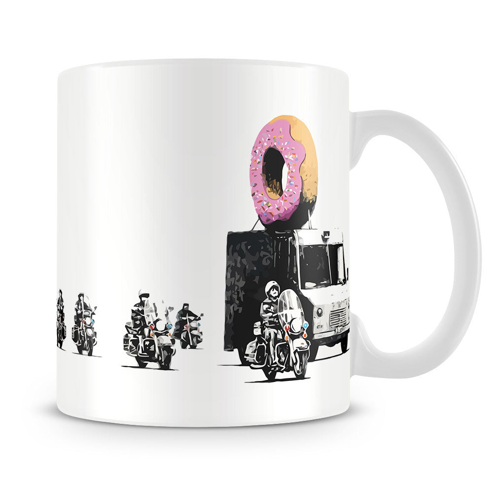 Banksy Doughnut Police Escort Mug - Canvas Art Rocks