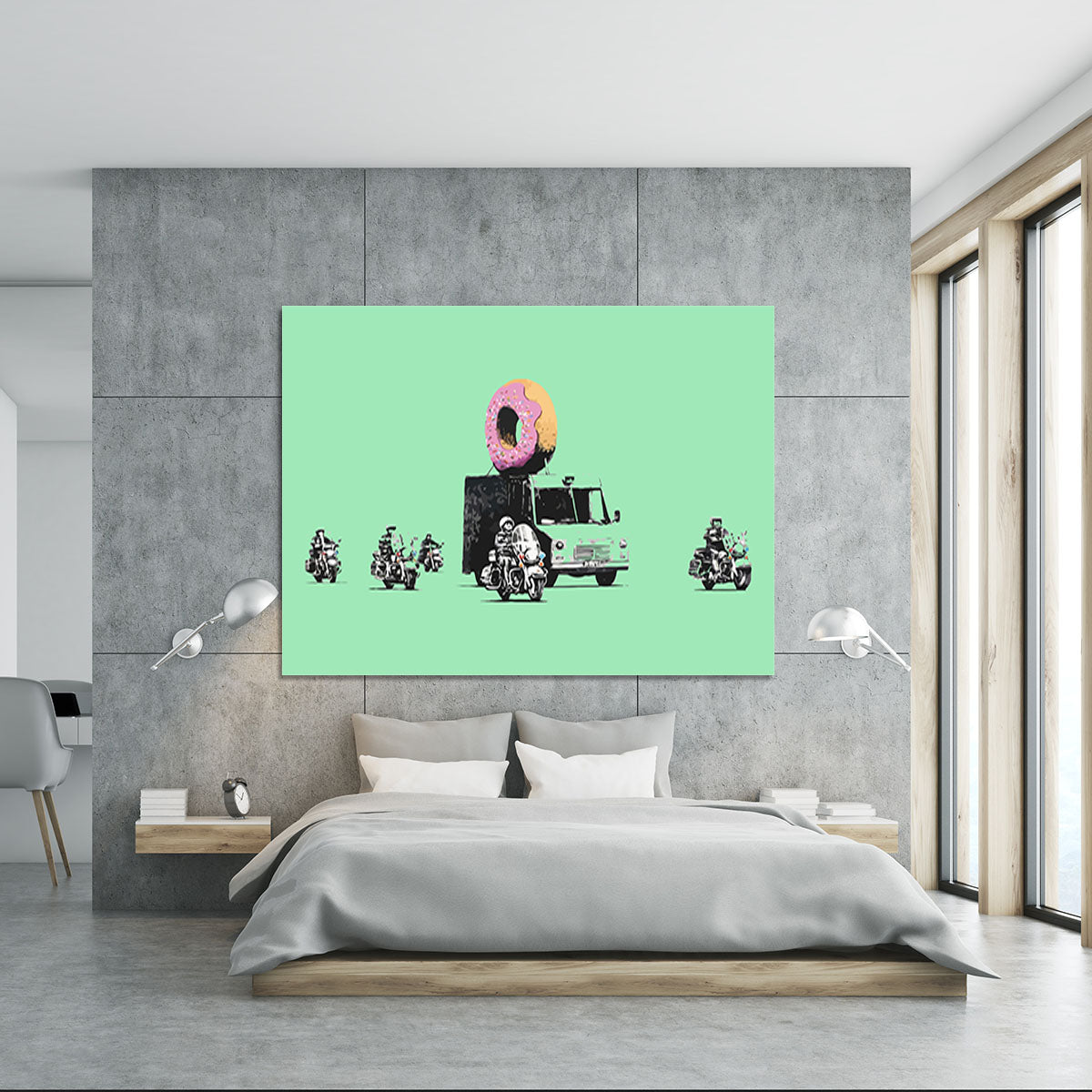 Banksy Doughnut Police Green Canvas Print or Poster - Canvas Art Rocks - 5