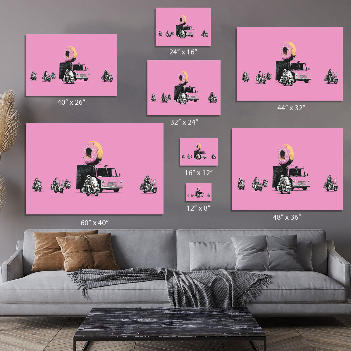 Banksy Doughnut Police Pink Canvas Print or Poster - Canvas Art Rocks - 7