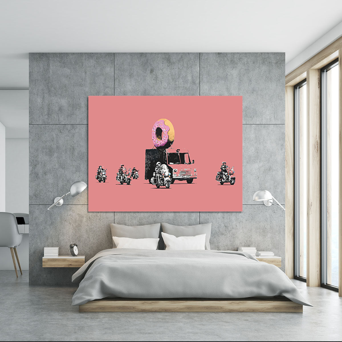 Banksy Doughnut Police Red Canvas Print or Poster - Canvas Art Rocks - 5