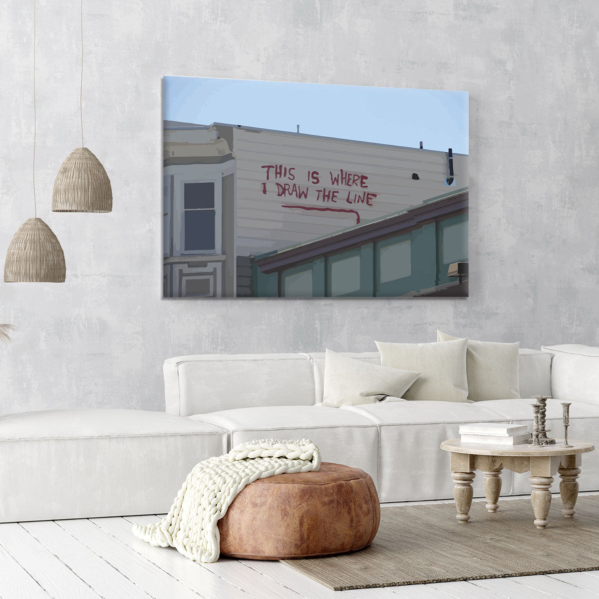 Banksy Draw The Line Canvas Print or Poster - Canvas Art Rocks - 6