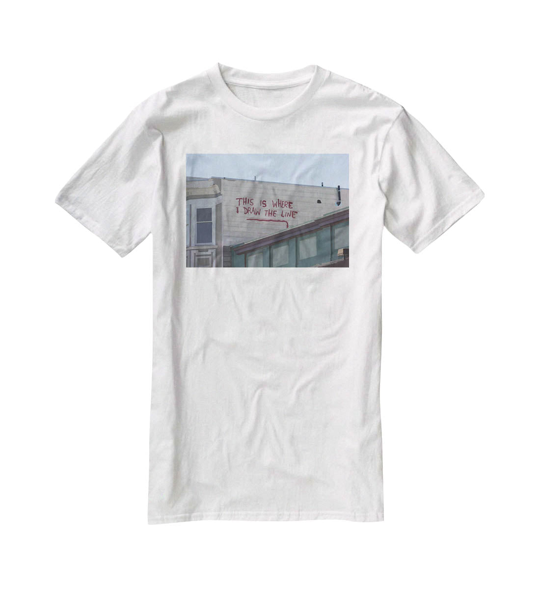 Banksy Draw The Line T-Shirt - Canvas Art Rocks - 5