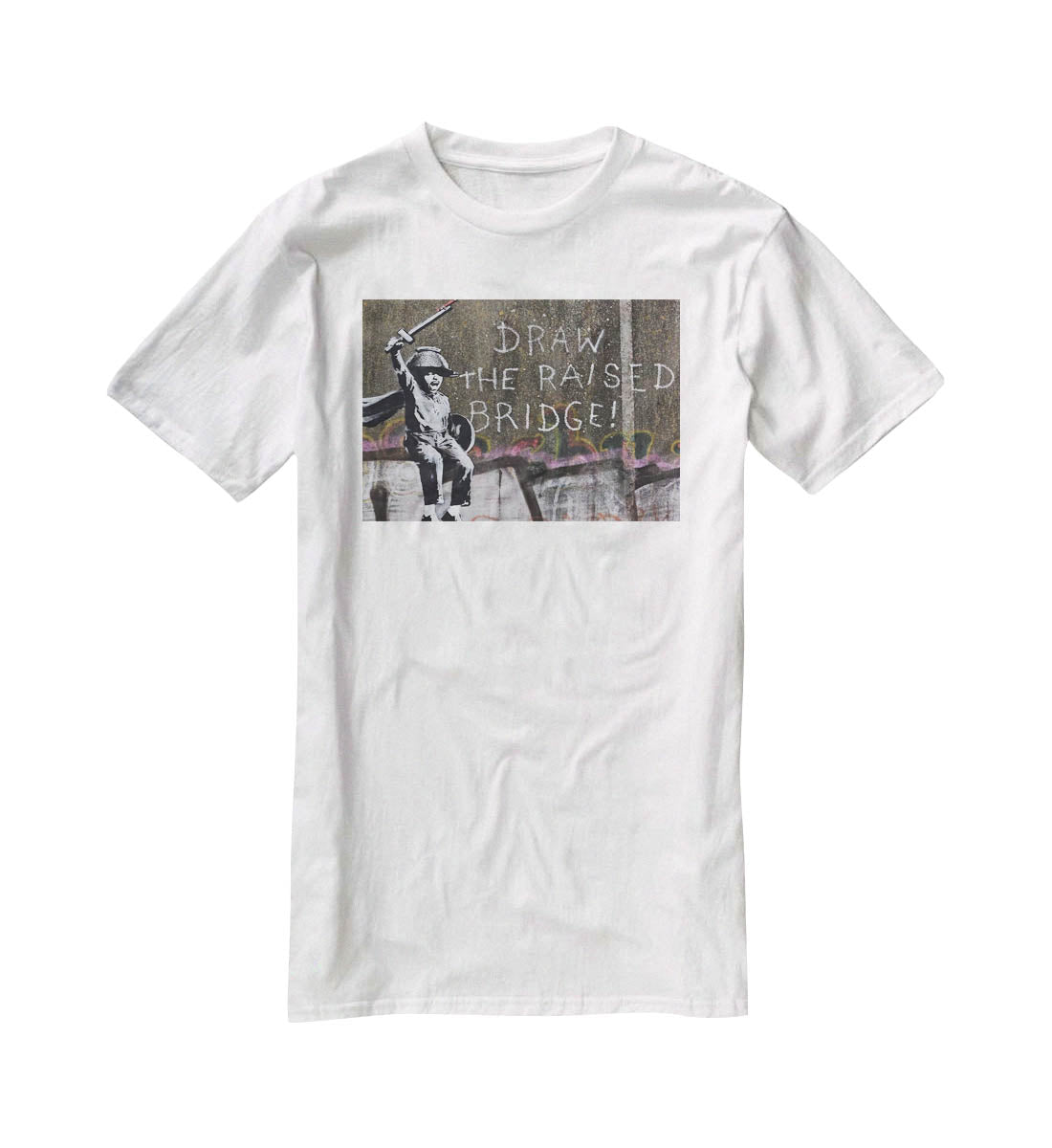 Banksy Draw The Raised Bridge T-Shirt - Canvas Art Rocks - 5