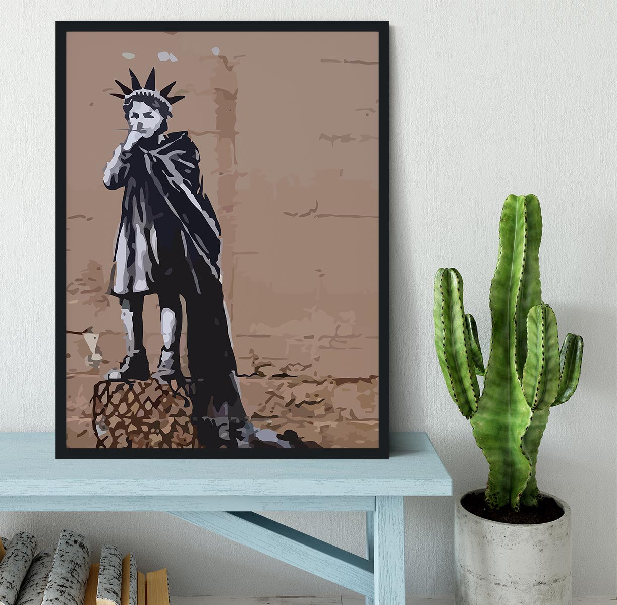 Banksy Empire State Kid Framed Print - Canvas Art Rocks - 2