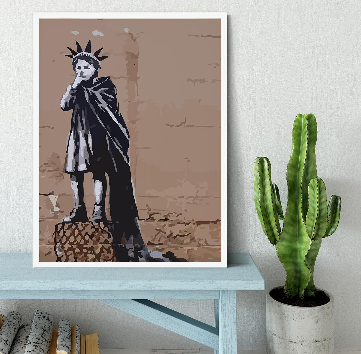 Banksy Empire State Kid Framed Print - Canvas Art Rocks -6