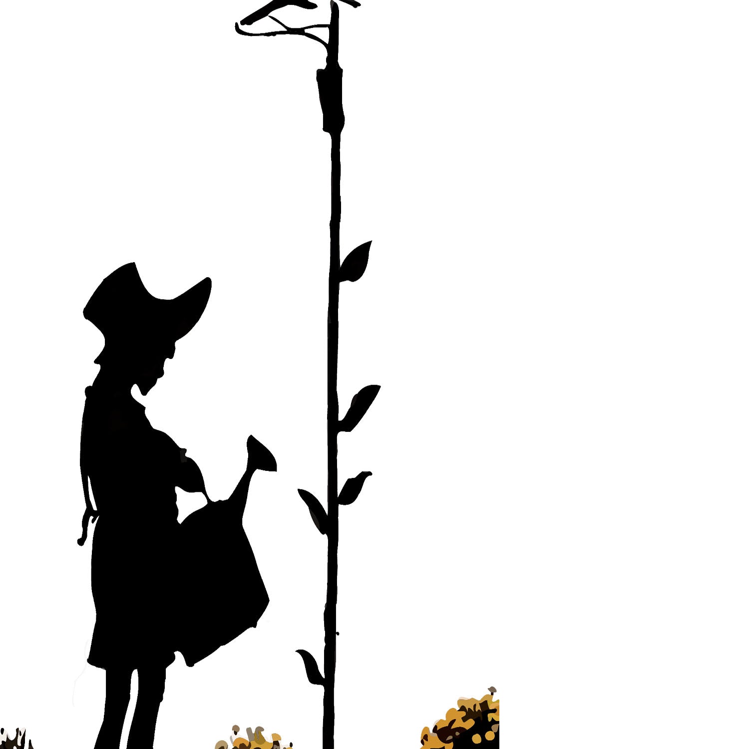 Banksy Flower Aerial Girl Floating Framed Canvas