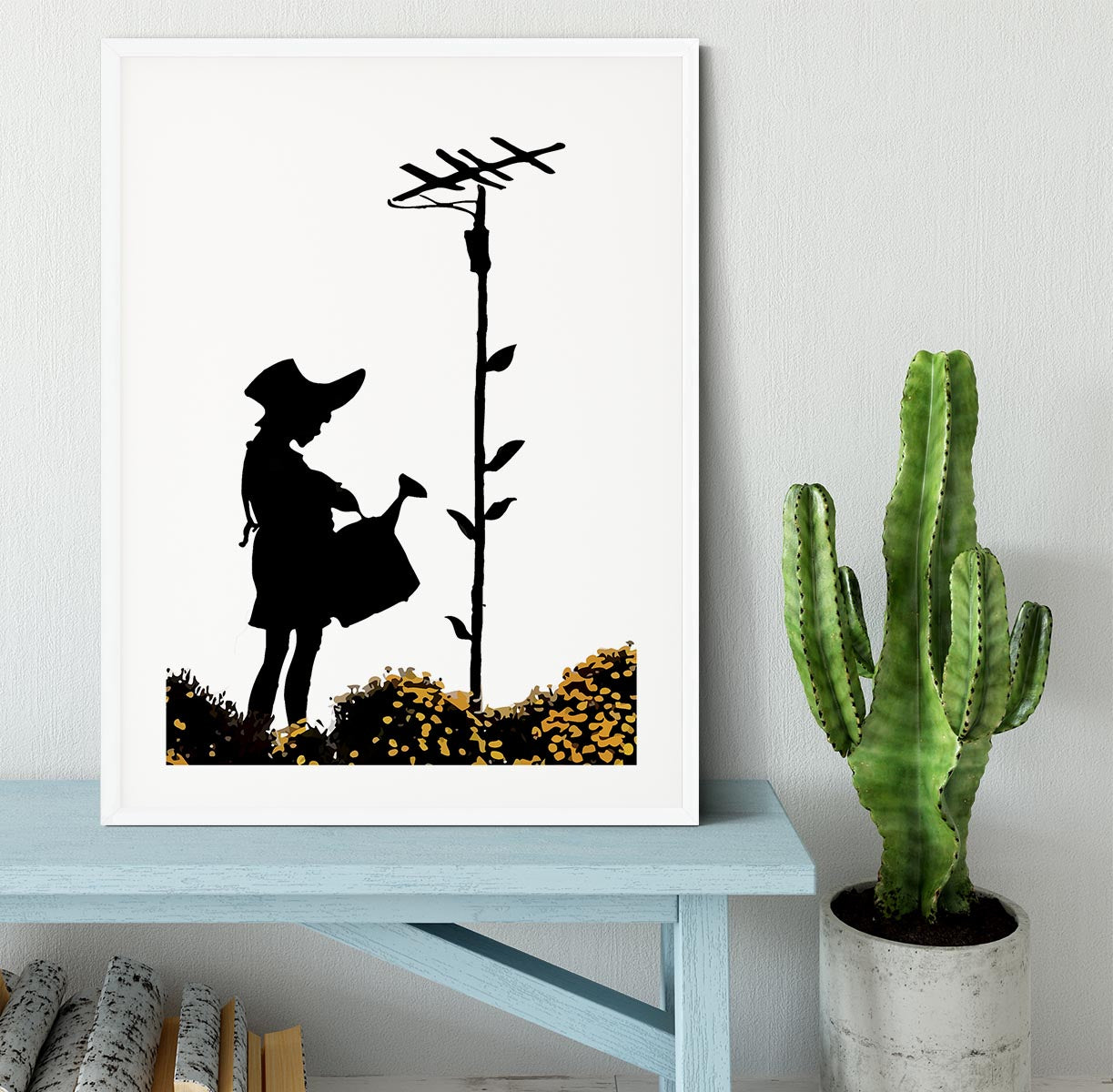 Banksy Flower Aerial Girl Framed Print - Canvas Art Rocks - 5