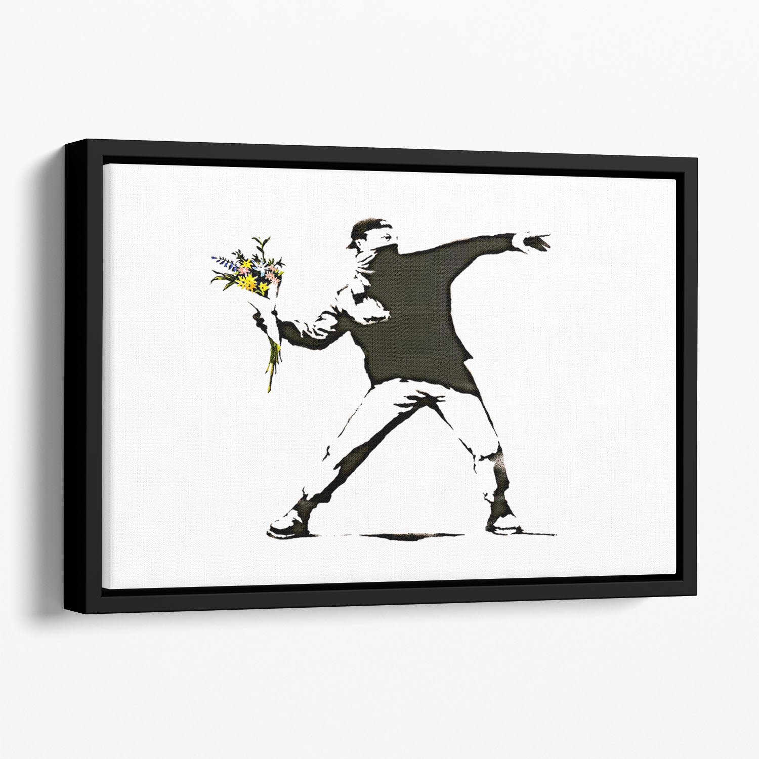 Banksy Flower Thrower Floating Framed Canvas