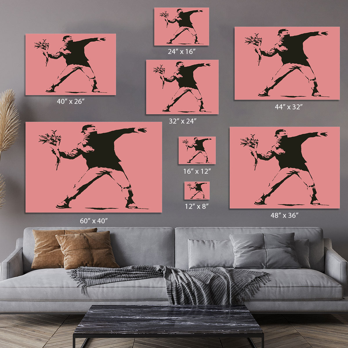 Banksy Flower Thrower Red Canvas Print or Poster - Canvas Art Rocks - 7