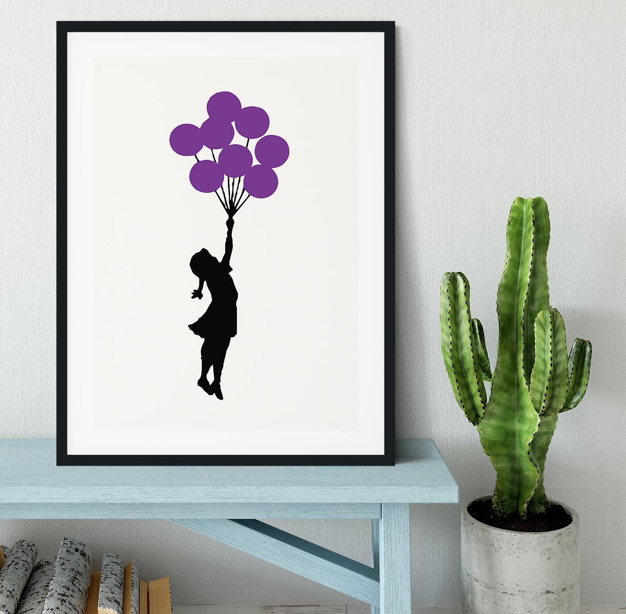 Banksy Flying Balloon Girl Framed Print - Canvas Art Rocks - 1