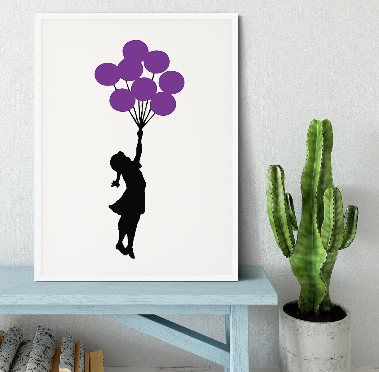Banksy Flying Balloon Girl Framed Print - Canvas Art Rocks -6