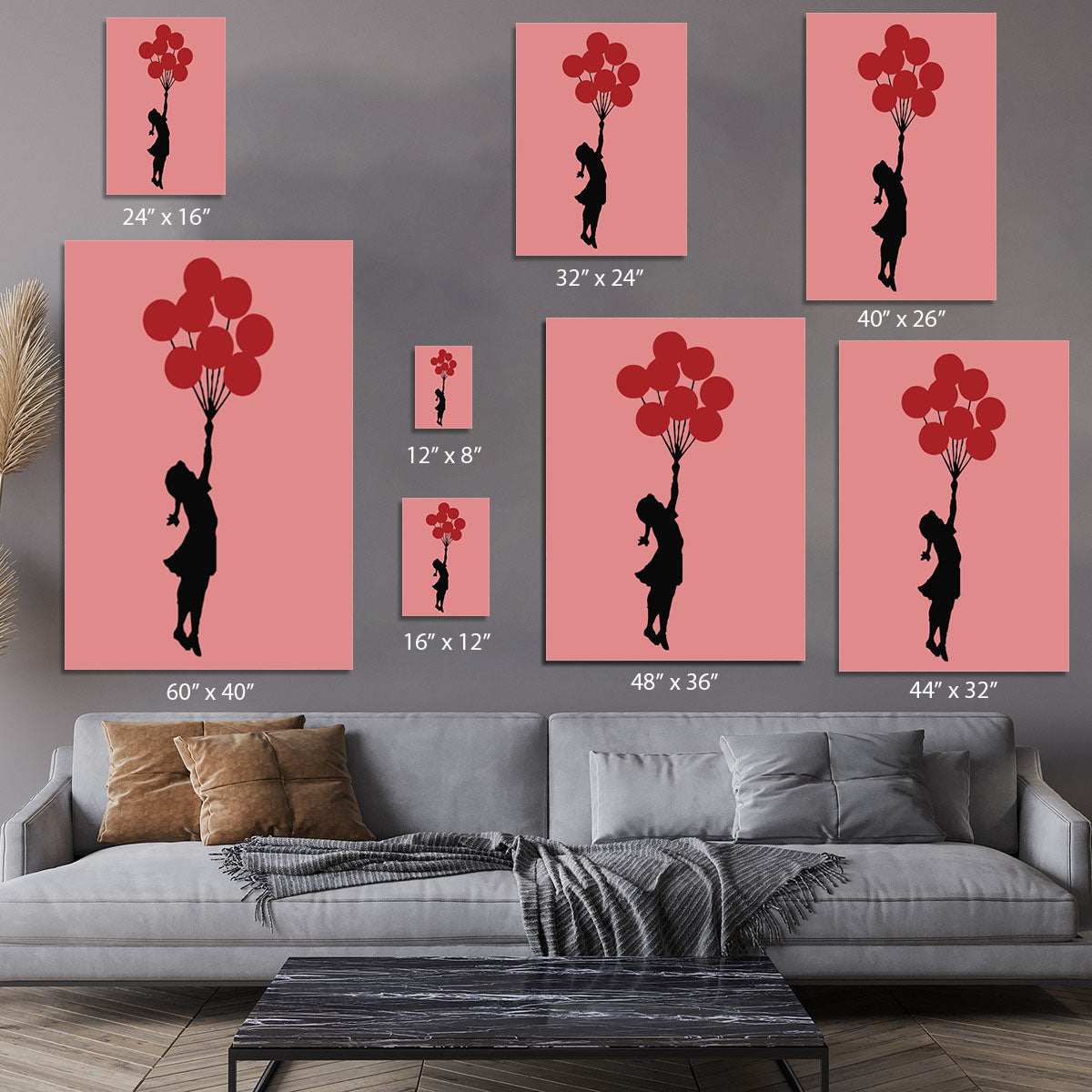 Banksy Flying Balloon Girl Red Canvas Print or Poster - Canvas Art Rocks - 7