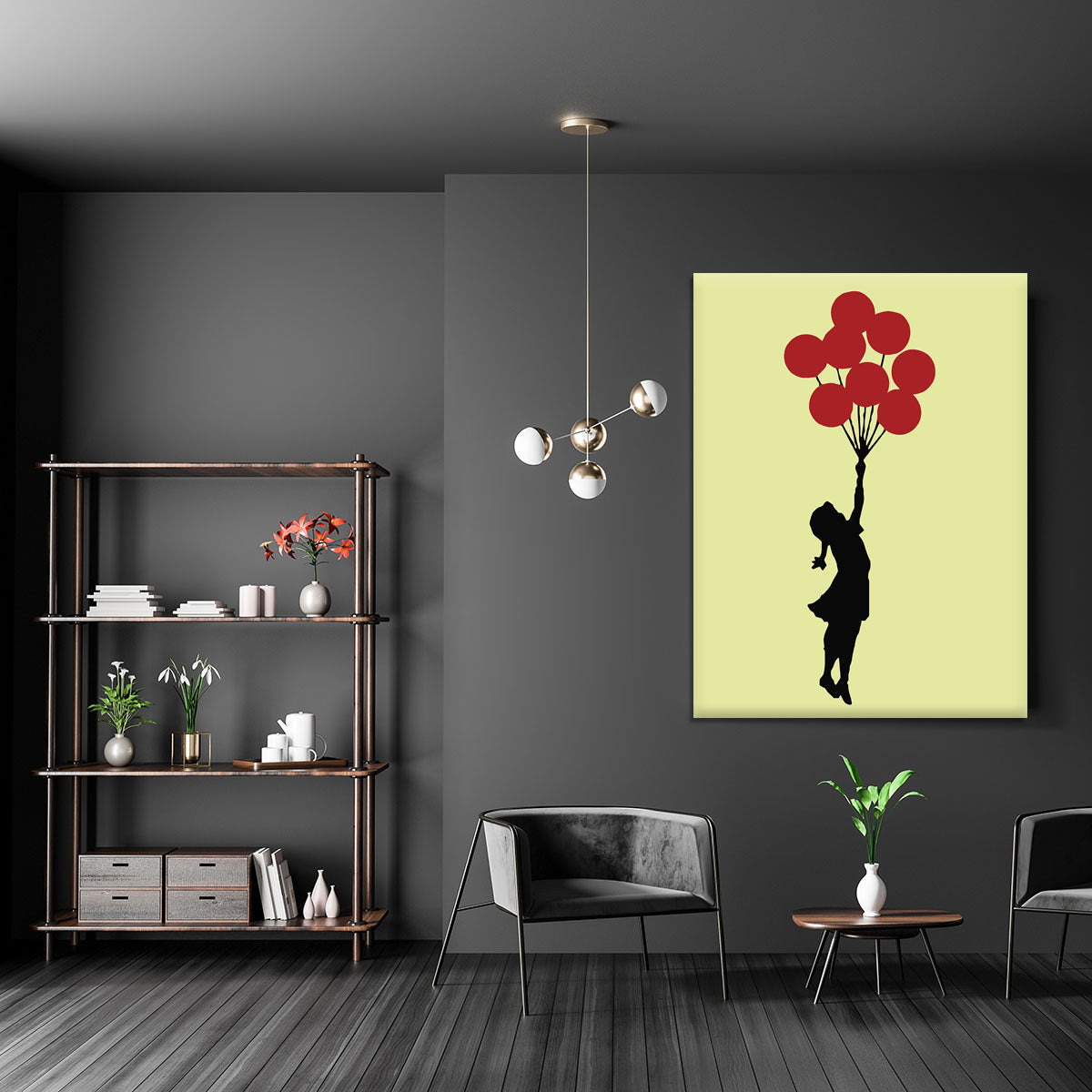 Banksy Flying Balloon Girl Yellow Canvas Print or Poster - Canvas Art Rocks - 5
