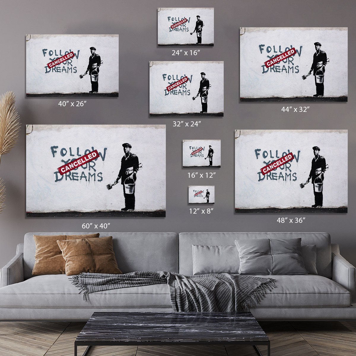 Banksy Follow Your Dreams Canvas Print or Poster - Canvas Art Rocks - 7