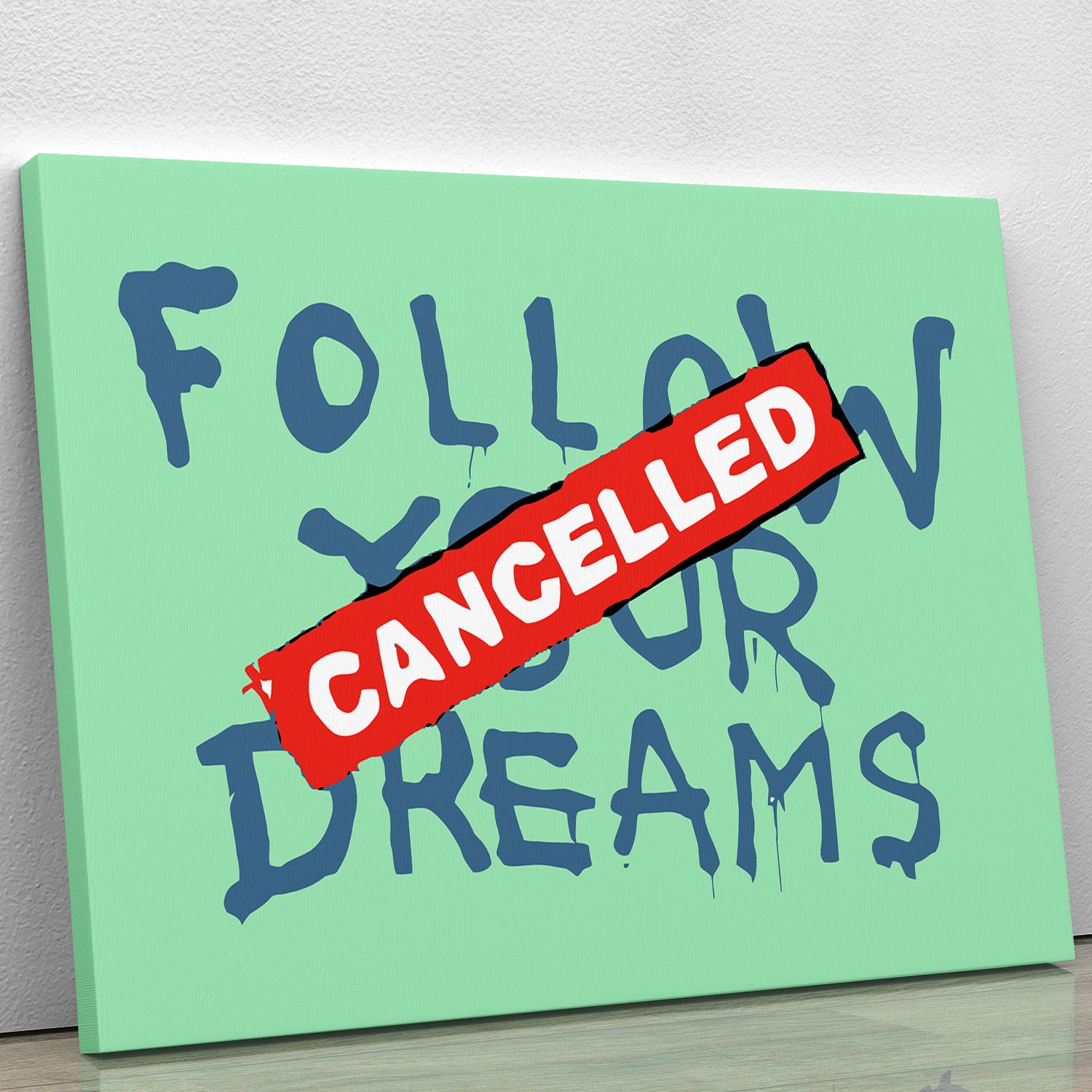 Banksy Follow Your Dreams Green Canvas Print or Poster - Canvas Art Rocks - 1