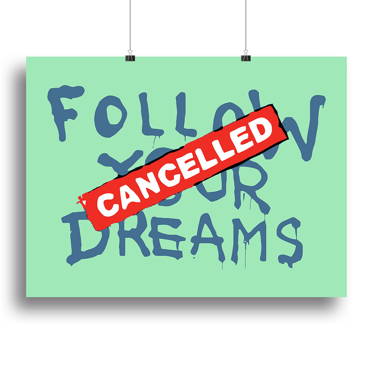 Banksy Follow Your Dreams Green Canvas Print or Poster - Canvas Art Rocks - 2