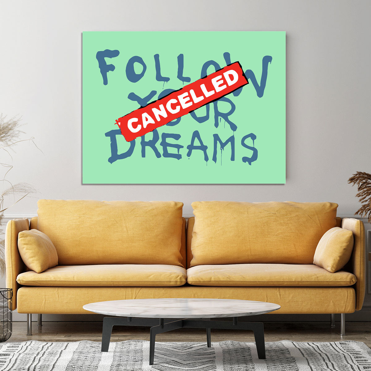 Banksy Follow Your Dreams Green Canvas Print or Poster - Canvas Art Rocks - 4