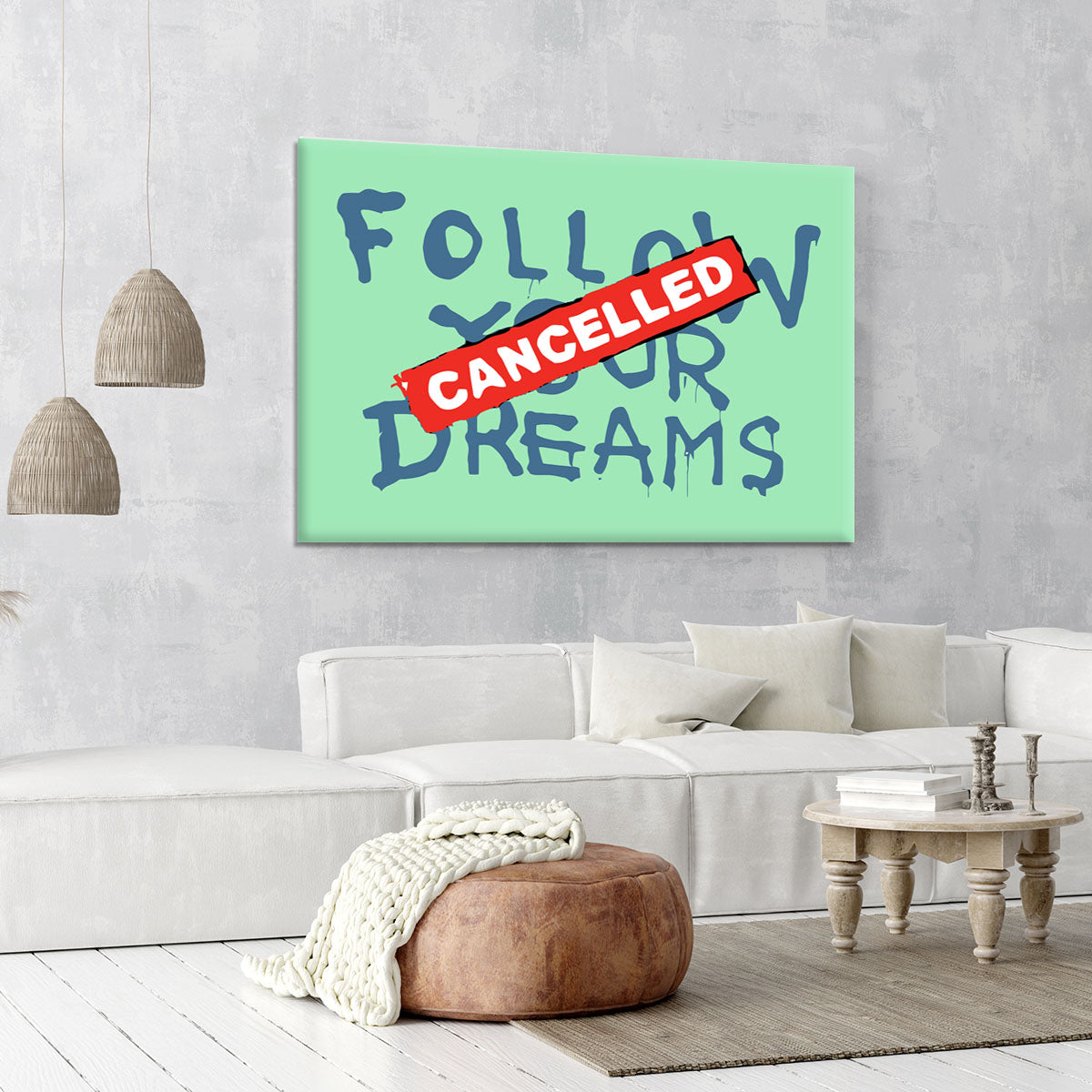 Banksy Follow Your Dreams Green Canvas Print or Poster - Canvas Art Rocks - 6