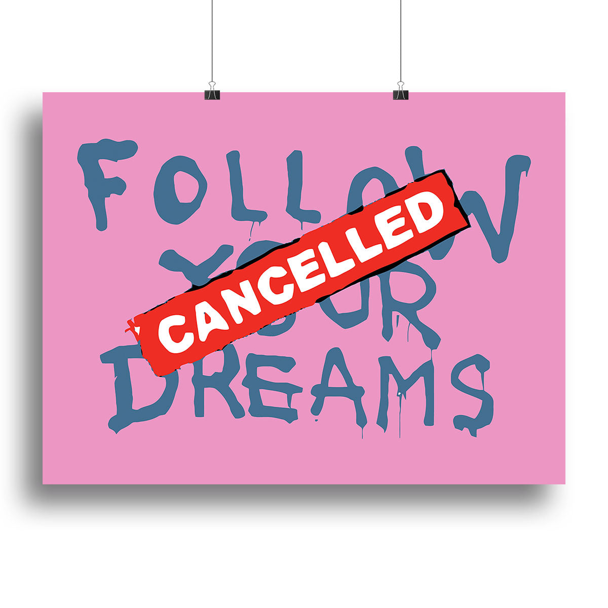 Banksy Follow Your Dreams Pink Canvas Print or Poster - Canvas Art Rocks - 2