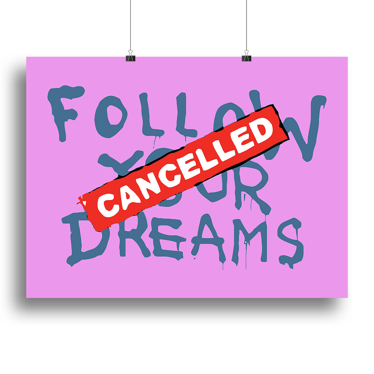 Banksy Follow Your Dreams Purple Canvas Print or Poster - Canvas Art Rocks - 2