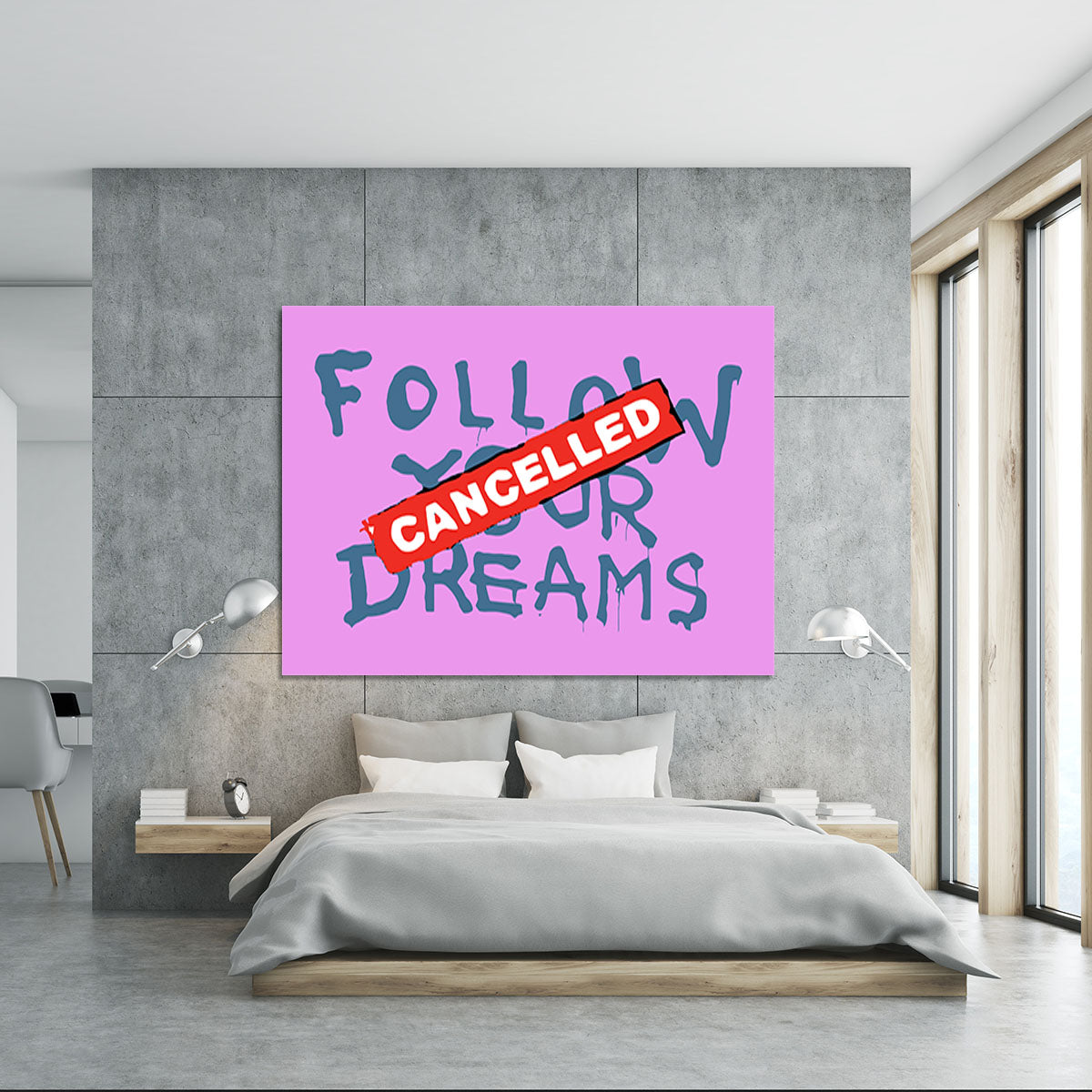 Banksy Follow Your Dreams Purple Canvas Print or Poster - Canvas Art Rocks - 5