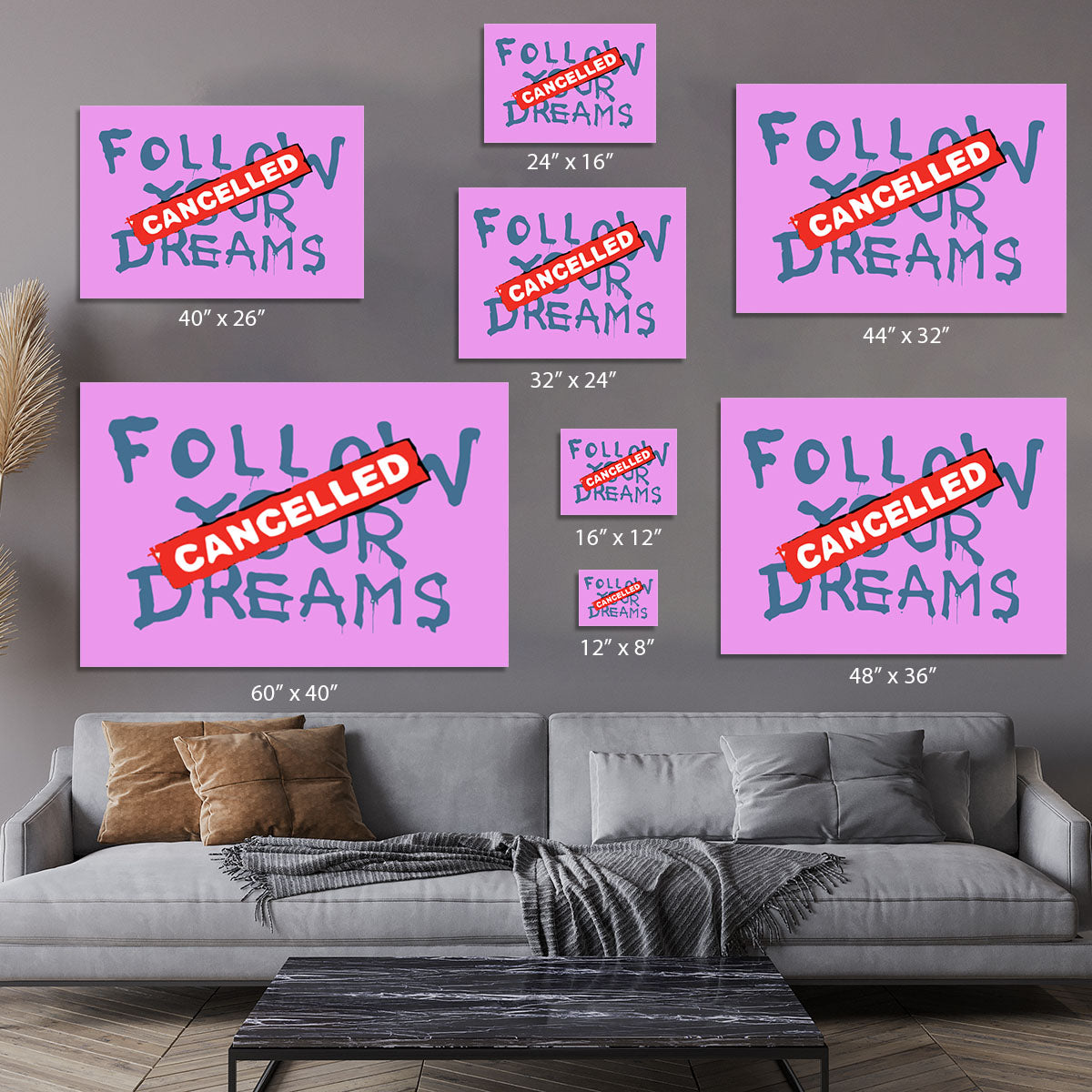 Banksy Follow Your Dreams Purple Canvas Print or Poster - Canvas Art Rocks - 7